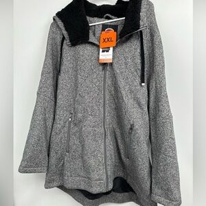 1 Madison Expedition Ladies' Knit Jacket Sherpa Lined Hood Size 2XL